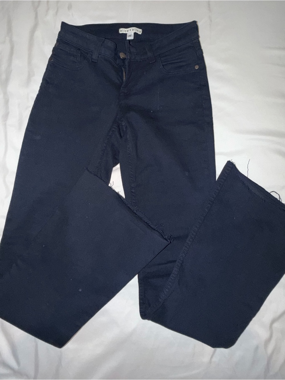 Alice + Olivia Navy Flare Jeans